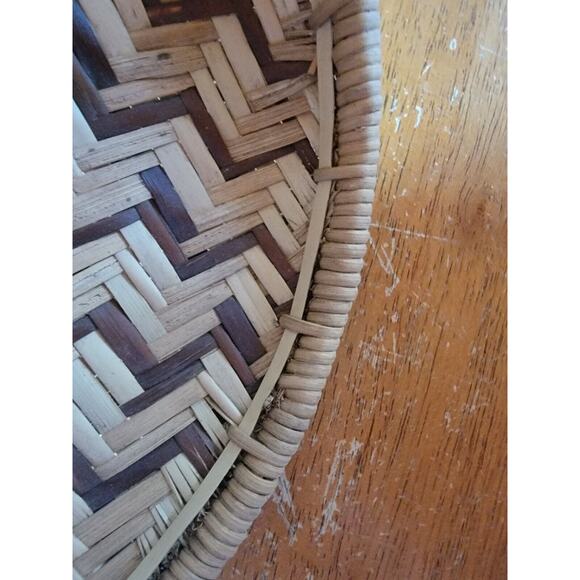 Woven African Boho wall Hanging Basket Chevron Style - Picture 3 of 7